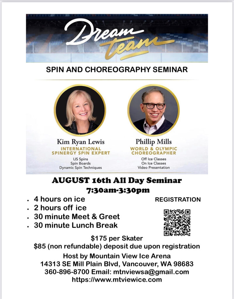 2023 Dream Team Seminar Mountain View Ice Arena Kim's Spinergy